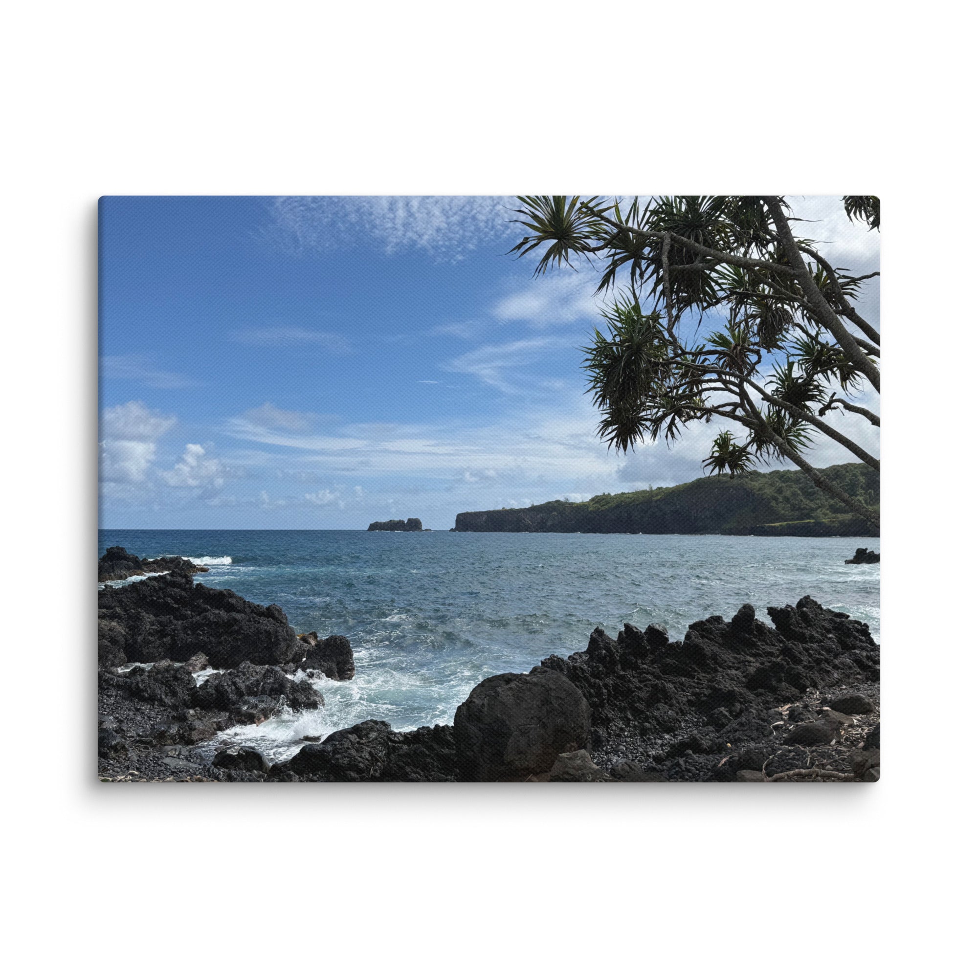 Dragon's Teeth Trail canvas print — Makaluapuna Point lava coastline on Maui's Kapalua coast, Hawaii coastal wall art