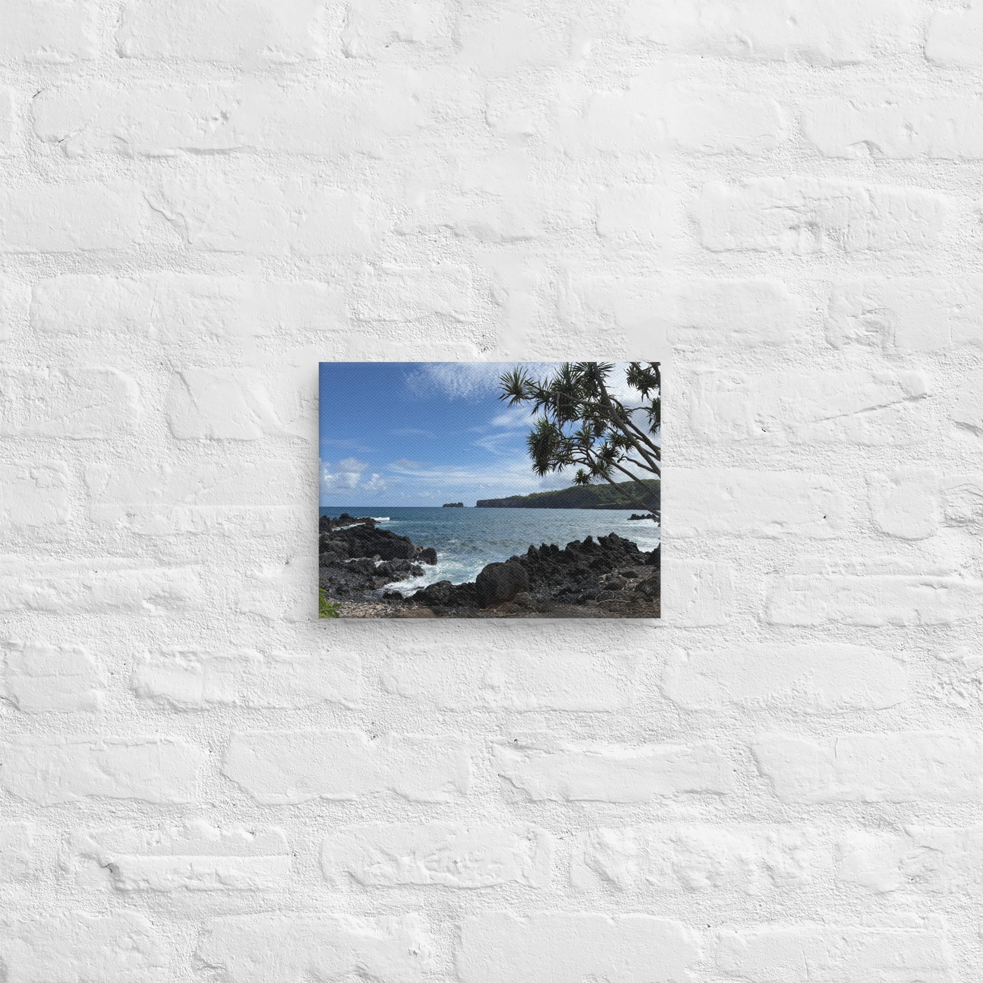 Dragon's Teeth Trail canvas print — Makaluapuna Point lava coastline on Maui's Kapalua coast, Hawaii coastal wall art
